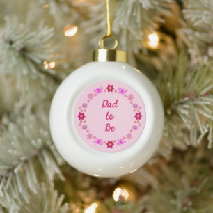 Pink Baby Girl Butterfets und Blume nach Maß Keramik Kugel-Ornament