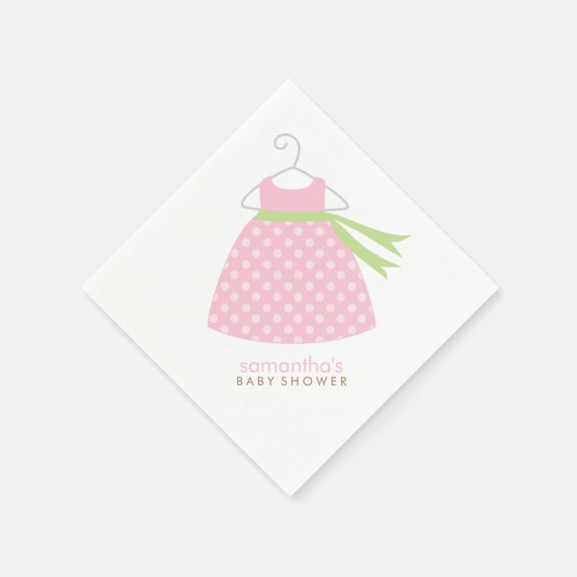Pink Baby Girl Dress Baby Dusche Serviette (Ecke)