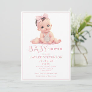 Pink Baby Girl Dusche Einladung
