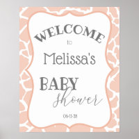 Pink Baby Girl Giraffe Babydusche