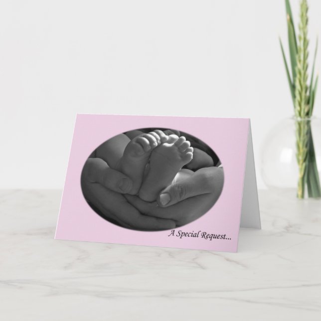 Pink Baby Girl Godeltern Grußkarte anfordern Einladung (Vorderseite)