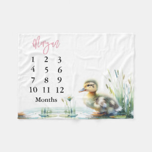 Pink Baby Girl Milestone Blanket Enten Fleecedecke