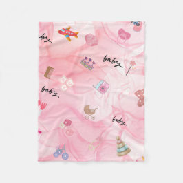 Pink Baby Girl | Niedliche Babydusche Fleecedecke