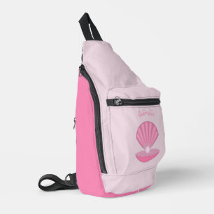 Pink Baby Girl Oyster Muschel and Pearl Individuel Crossbody Bag