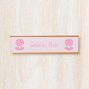 Pink Baby Girl Oyster Muschel and Pearl Individuel Türschild