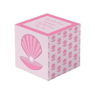 Pink Baby Girl Oyster Muschel und Pearl Foto Uploa Würfel