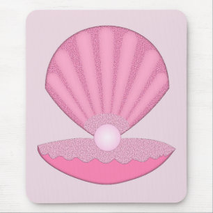 Pink Baby Girl Oyster Muschel und Perle Mousepad
