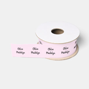 Pink Baby Girl Pale Pastel mit zwei Skriptnamen Ripsband