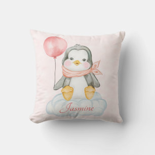Pink Baby Girl Penguin Kissen
