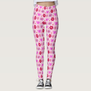Pink Baby Girl Schmetterlinge und Blume Gemustert Leggings