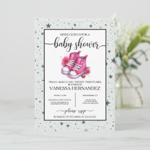 Pink Baby High Tops Babydusche Einladung