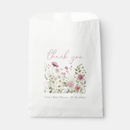 Pink Baby In Bloom Floral Wildflower Baby Shower Geschenktütchen