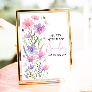 Pink Baby in Bloom Wildblume schätzt wie viele Spi Poster