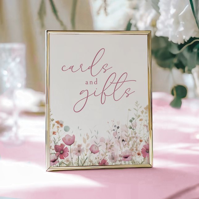 Pink Baby In Bloom Wildflower Cards and Gifts Sign Poster (Von Creator hochgeladen)