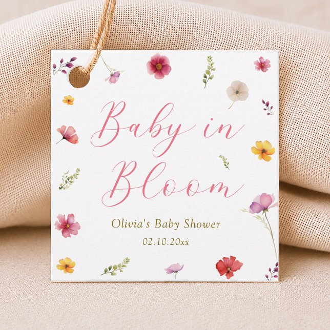 Pink Baby in Blütendusche Geschenkanhänger (Von Creator hochgeladen)