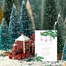 Pink Baby It's Cold Outside Ornaments Baby Shower Einladung