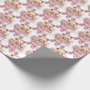 Pink Baby Kleinkind Teddy Bear Geschenkpapier