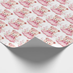 Pink Baby Kleinkind Teddy Bear Geschenkpapier
