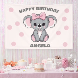 Pink Baby Koala Bear Banner