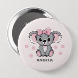 Pink Baby Koala Bear Button