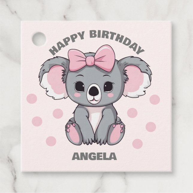 Pink Baby Koala Bear Geschenkanhänger (Vorderseite)