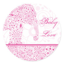 Pink Baby Liebe Elephant Sticker