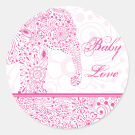 Pink Baby Liebe Elephant Sticker