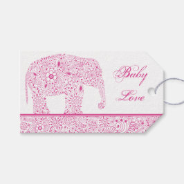 Pink Baby Liebe Elephant Tag Geschenkanhänger