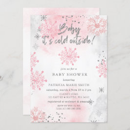 Pink Baby mit kalter Außendusche Einladung