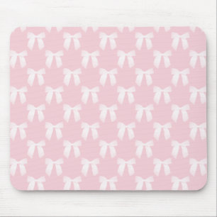 Pink-Baby mit weißen Bogen Mousepad