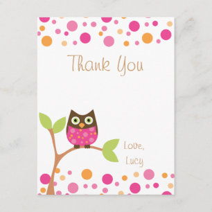 Pink Baby Owl-Hot Pink auf Anfrage Danke Hinweis