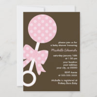 Pink Baby Rattle Girl Babydusche