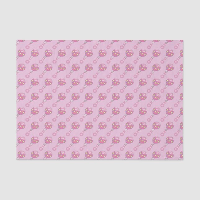 Pink Baby Rattle Muster Seidenpapier (Vorderseite)