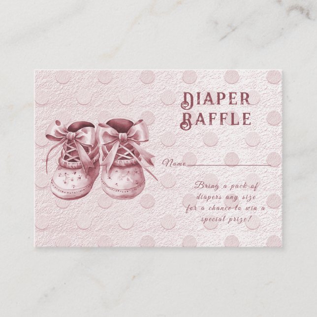 Pink Baby Shoes Baby Shower Enclosure Card Begleitkarte (Vorderseite)