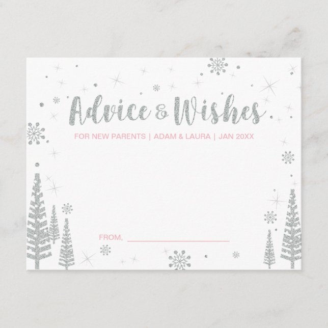 Pink Baby Showcard für Mama, Eltern Hinweiskarte (Vorderseite)