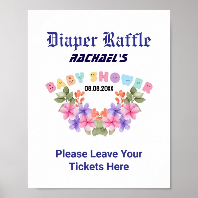 Pink Baby Shower, Baby Girl Shower Party Game Poster (Vorne)