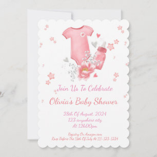PINK BABY SHOWER EINLADUNG FÜR MÄDCHEN