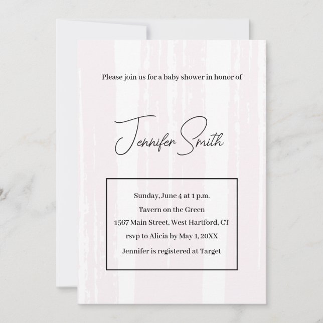 PINK BABY SHOWER EINLADUNG Postkarte (Vorderseite)