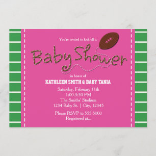 PINK BABY SHOWER FOOTBALL Sports Party Einladung