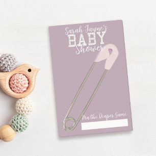 Pink Baby Shower Game Button die Windeln Notizen