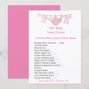 Pink Baby Shower Guessing Game Einladung