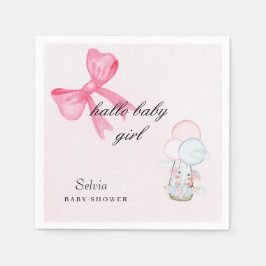 Pink Baby Shower Napkin Design Serviette
