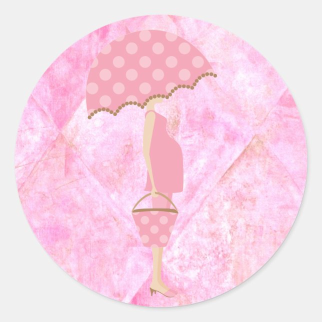 Pink Baby Shower Stickers (Vorderseite)