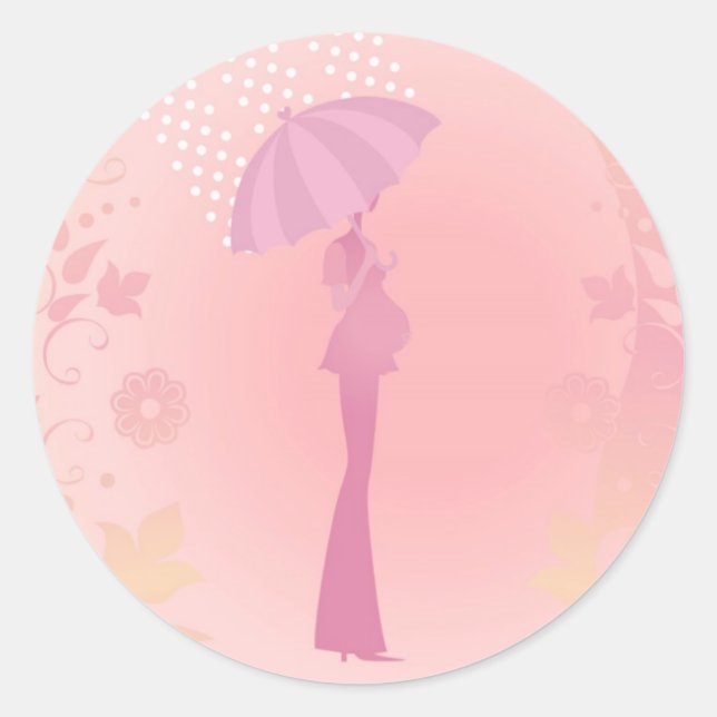 Pink Baby Shower Stickers (Vorderseite)