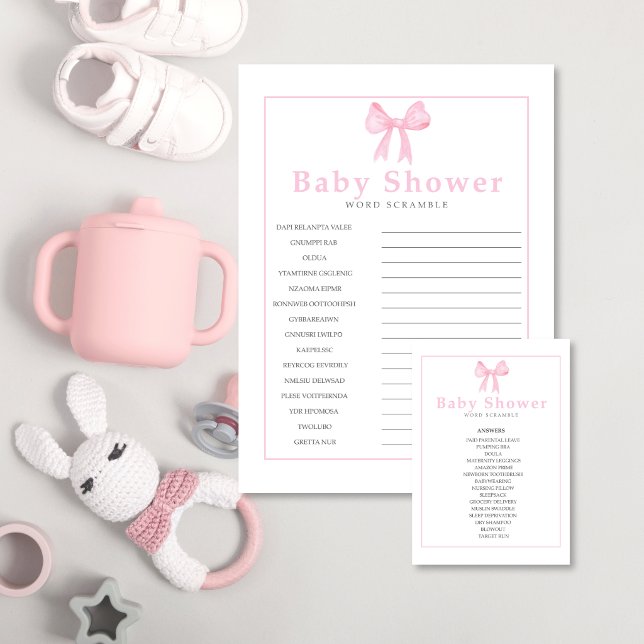 Pink Baby Shower Word Scramble Answer Sheet–Print Briefbogen (Von Creator hochgeladen)