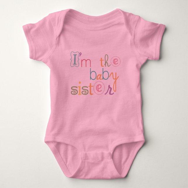 Pink Baby Sister Girl Baby Romper Baby Strampler (Vorderseite)