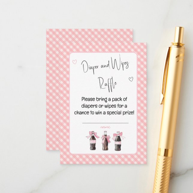 Pink Baby Soda Ready to POP Diaper or Wipes  Begleitkarte (Vorderseite/Rückseite Beispiel)