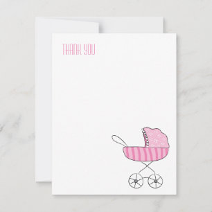 Pink Baby Stroller Notizkarten, die wir Ihnen gl Mitteilungskarte