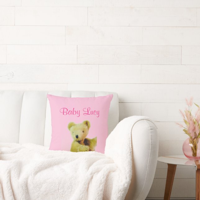 Pink Baby Teddy Bear Throw Kissen (Liege)