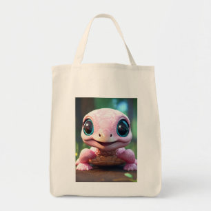 Pink Baby Turtle Grocery Tasche
